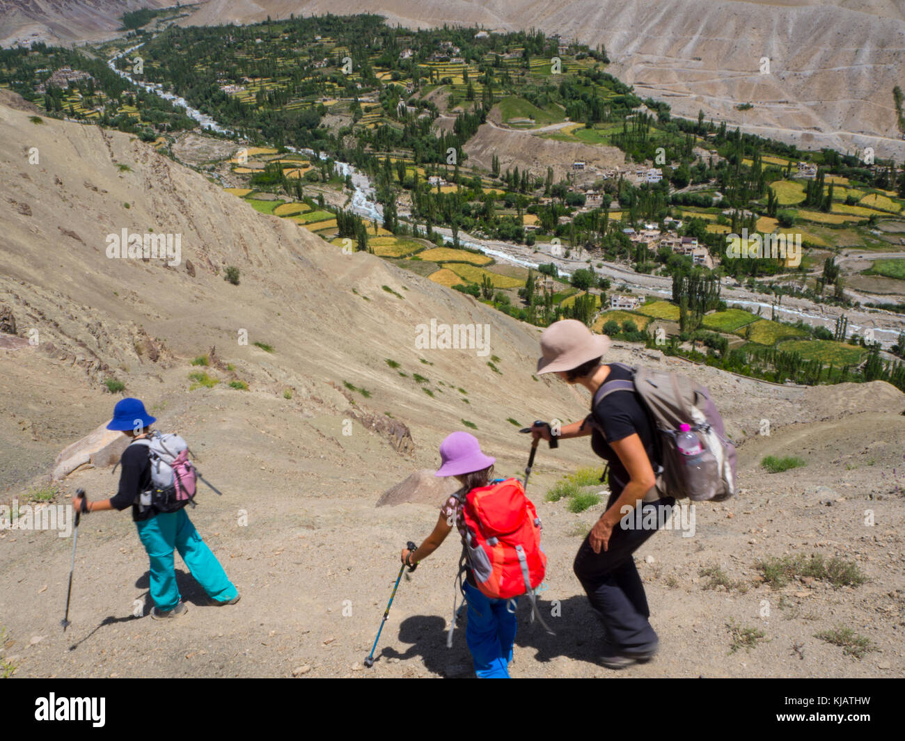 Trekking - Sham Valley trek - Paesaggi del Ladakh - India Foto Stock