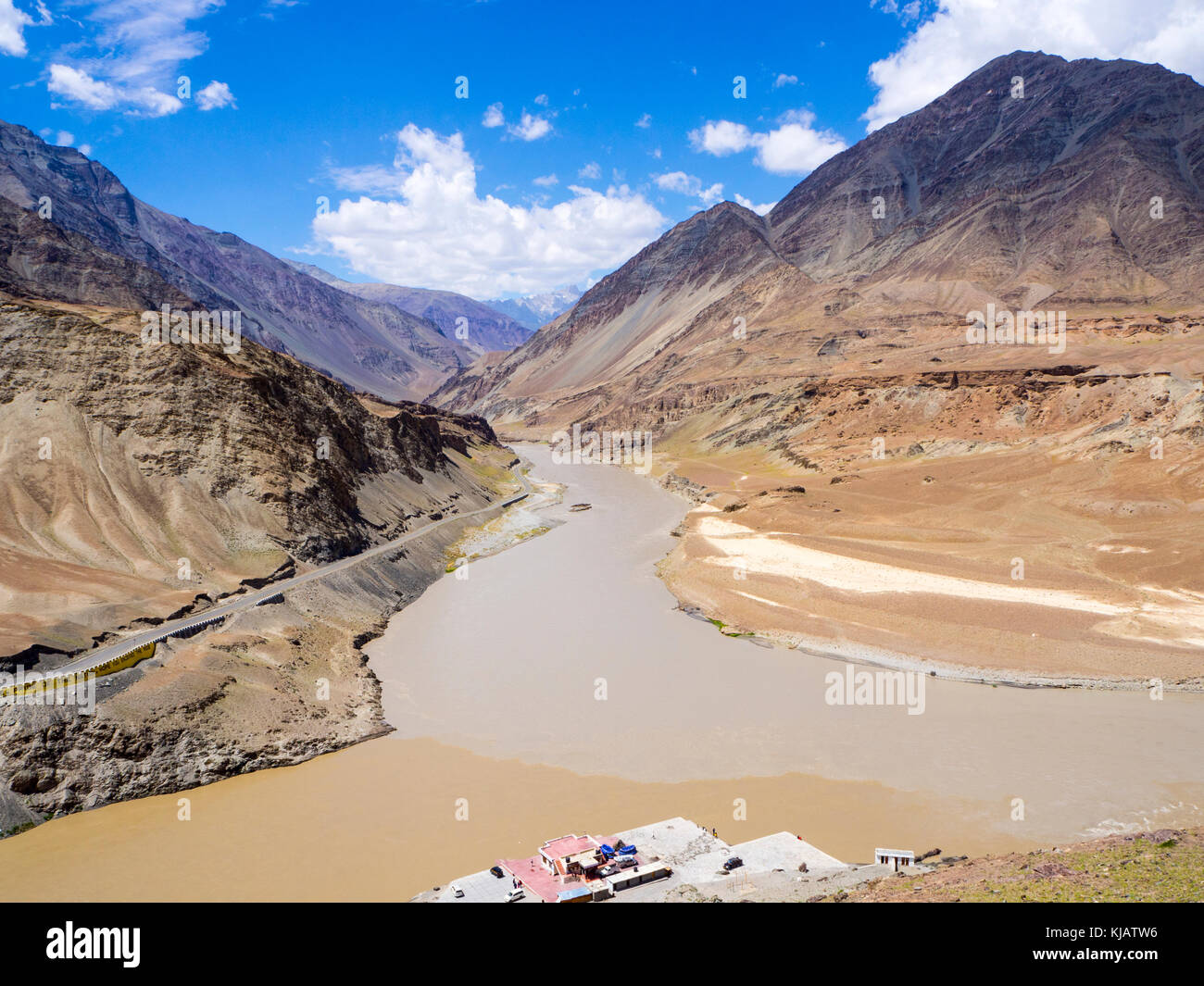 Croce di fiume - Ladakh India Foto Stock