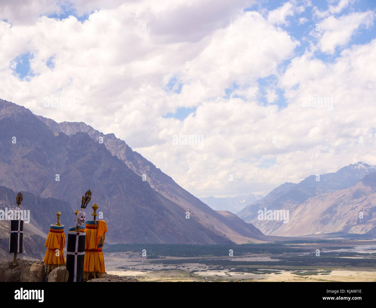Il paesaggio della valle Nubra in Ladakh India Foto Stock