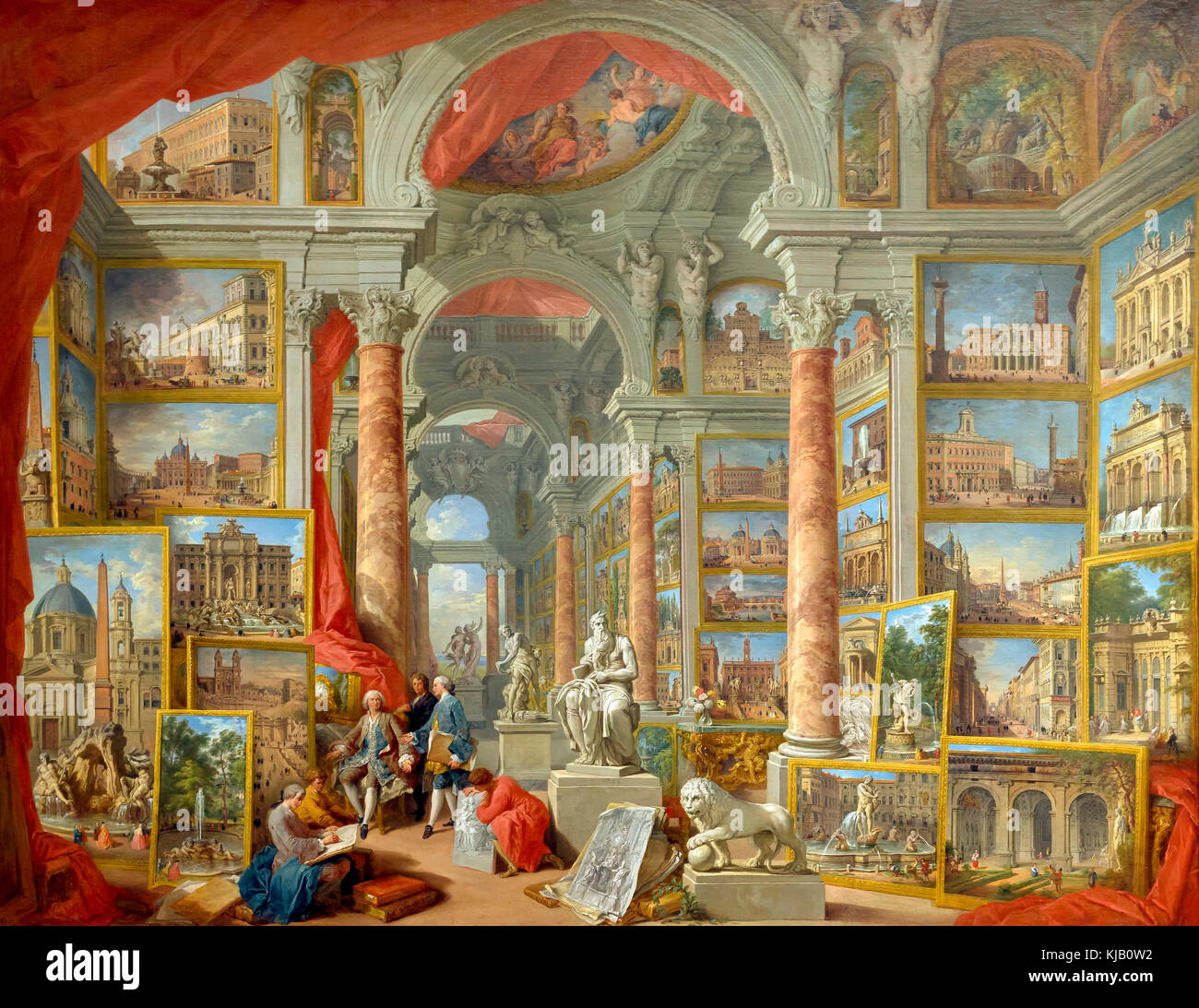 Roma moderna, Giovanni Paolo panini, 1757, Metropolitan Museum of Art, Manhattan, New York City, USA, Nord America Foto Stock