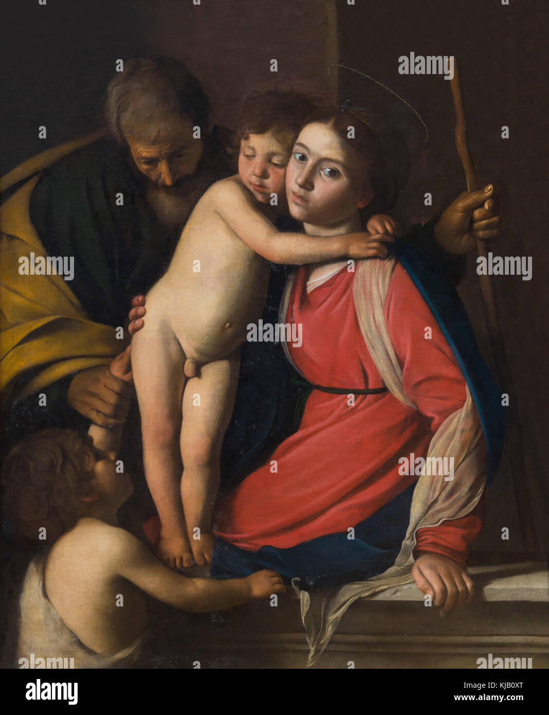 La Santa Famiglia con il bambino San Giovanni Battista, Caravaggio, 1600's, Metropolitan Museum of Art, Manhattan, New York City, Stati Uniti d'America, America del Nord Foto Stock