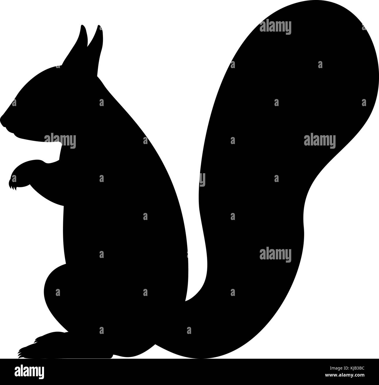 Vettore silhouette nera di uno scoiattolo Illustrazione Vettoriale