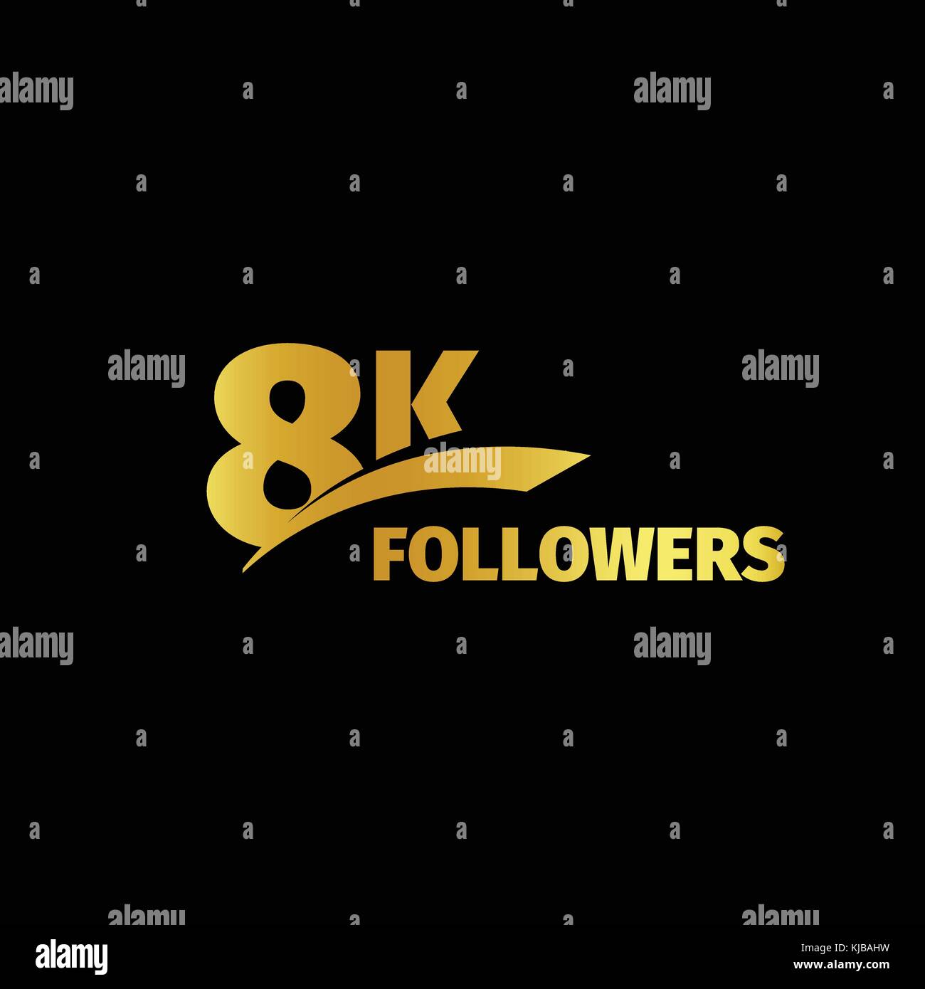 Elegante design rigoroso, il numero di abbonati di reti sociali, anniversario illustrazione vettoriale set. I miei discepoli logo collection. grandi set di vettore d'oro numeri e lettere alle comunità online Illustrazione Vettoriale