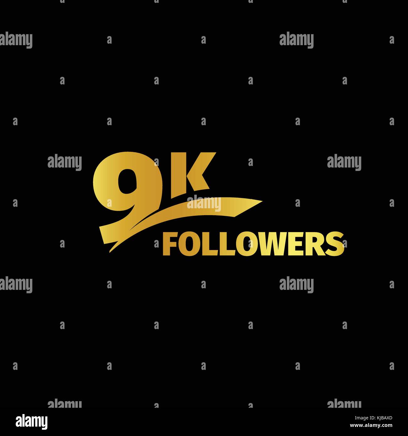 Elegante design rigoroso, il numero di abbonati di reti sociali, anniversario illustrazione vettoriale set. I miei discepoli logo collection. grandi set di vettore d'oro numeri e lettere alle comunità online Illustrazione Vettoriale