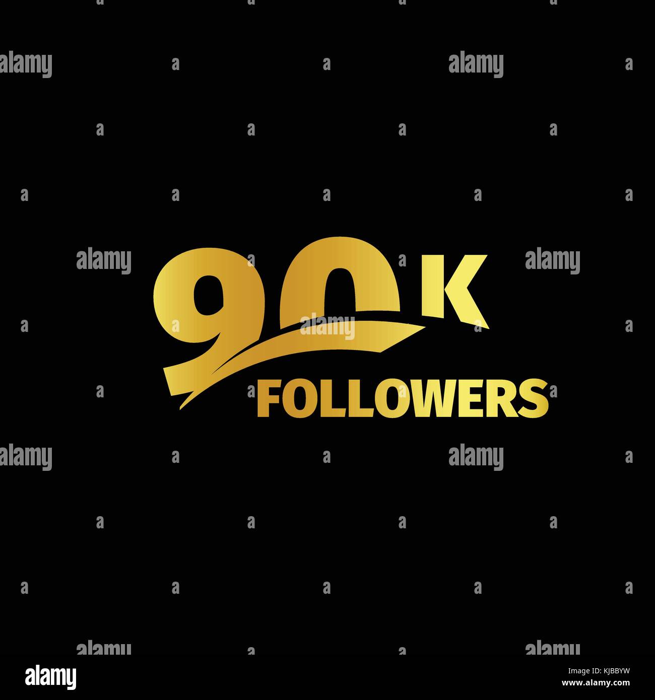 Elegante design rigoroso, il numero di abbonati di reti sociali, anniversario illustrazione vettoriale set. I miei discepoli logo collection. grandi set di vettore d'oro numeri e lettere alle comunità online Illustrazione Vettoriale