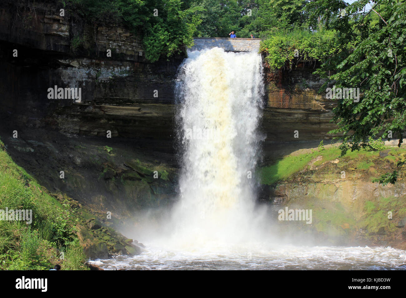 Gfp di Minneapolis Minnesota cascate Minnehaha vista frontale Foto Stock