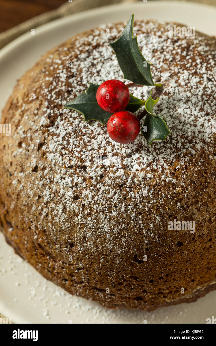 Dolci Di Natale Fatti In Casa.Dolce Di Natale Fatti In Casa Figgy Pudding Con Zucchero A Velo Foto Stock Alamy