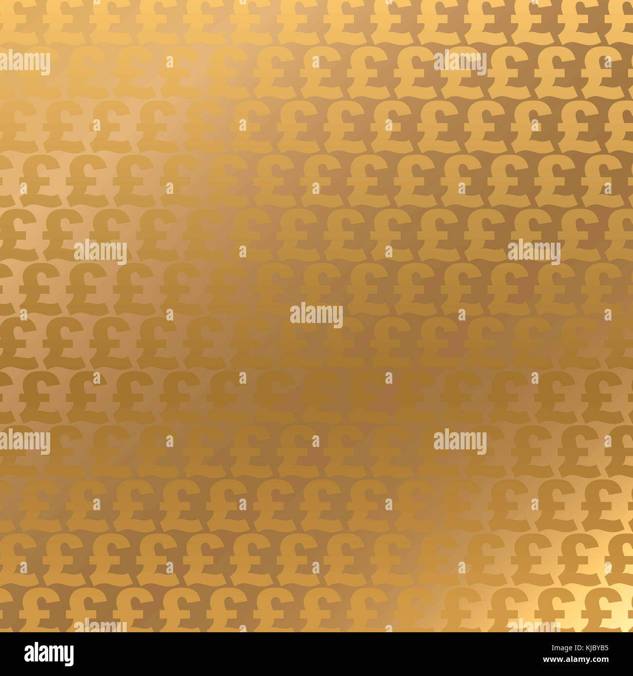 Golden lira sterlina simbolo di valuta. Oro luccicante sfondo. Illustrazione Vettoriale. Foto Stock