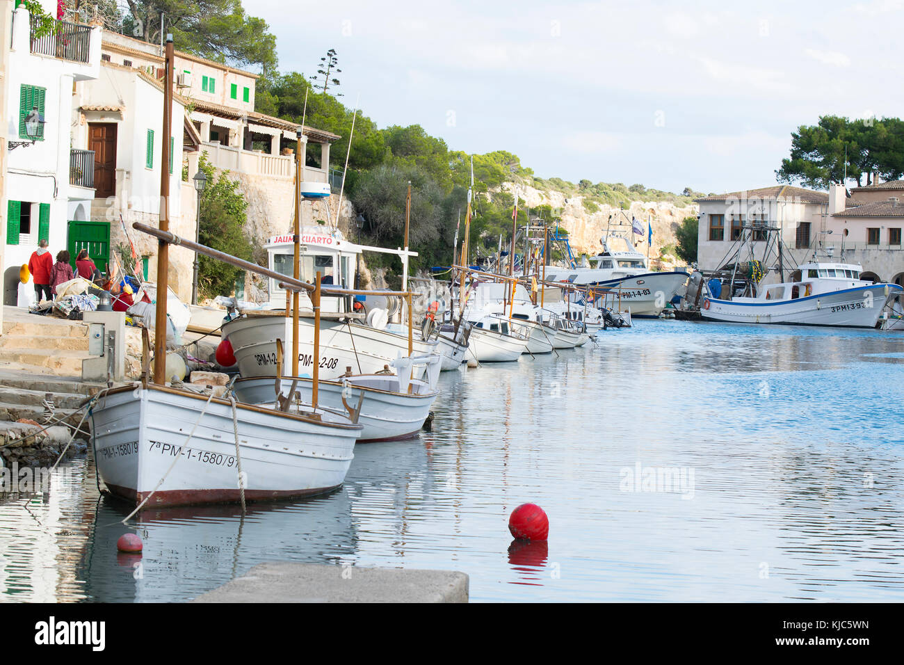 Bellissimo porto, Cala Figuera, Mallorca, Spagna Foto Stock