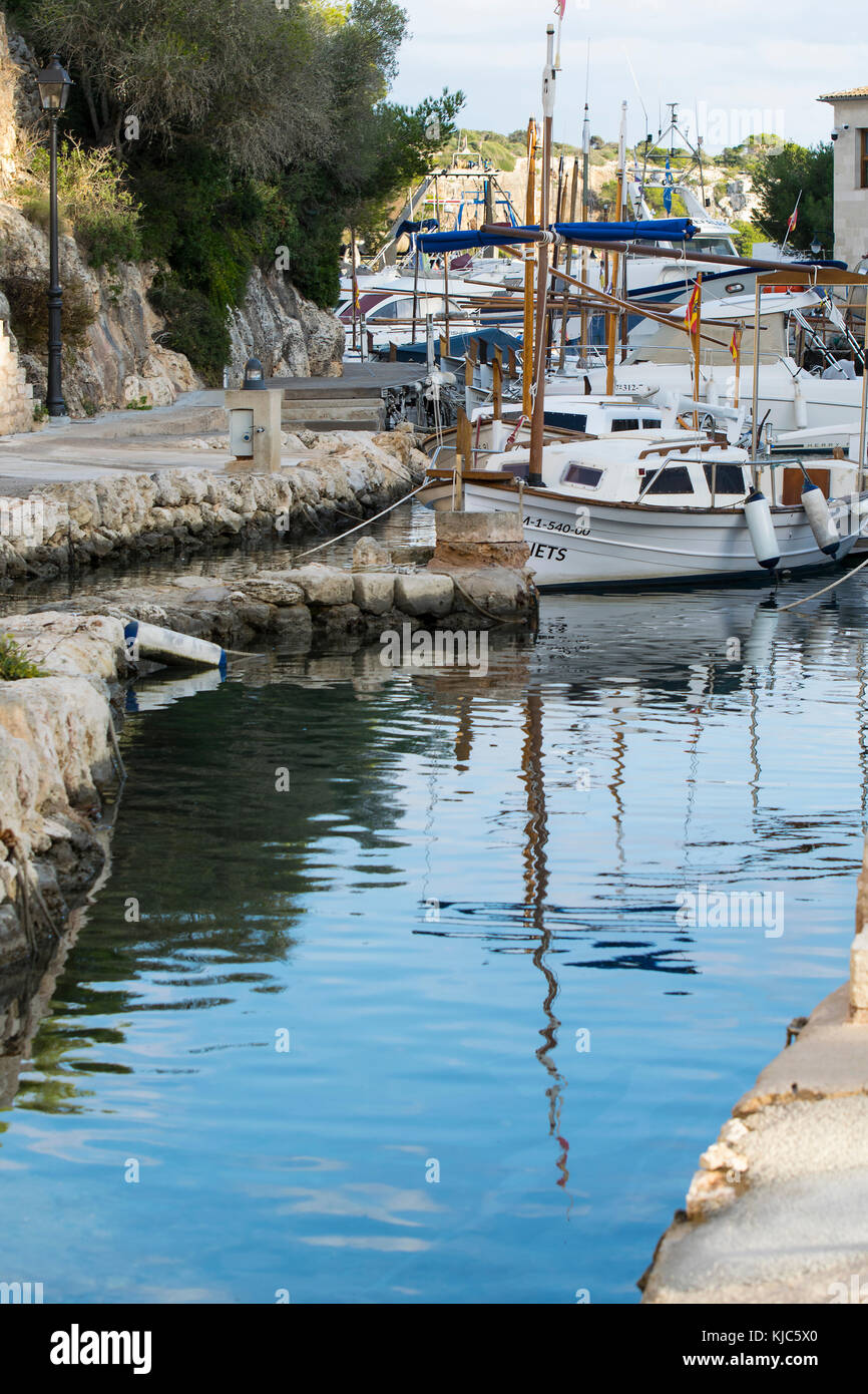 Bellissimo porto, Cala Figuera, Mallorca, Spagna Foto Stock