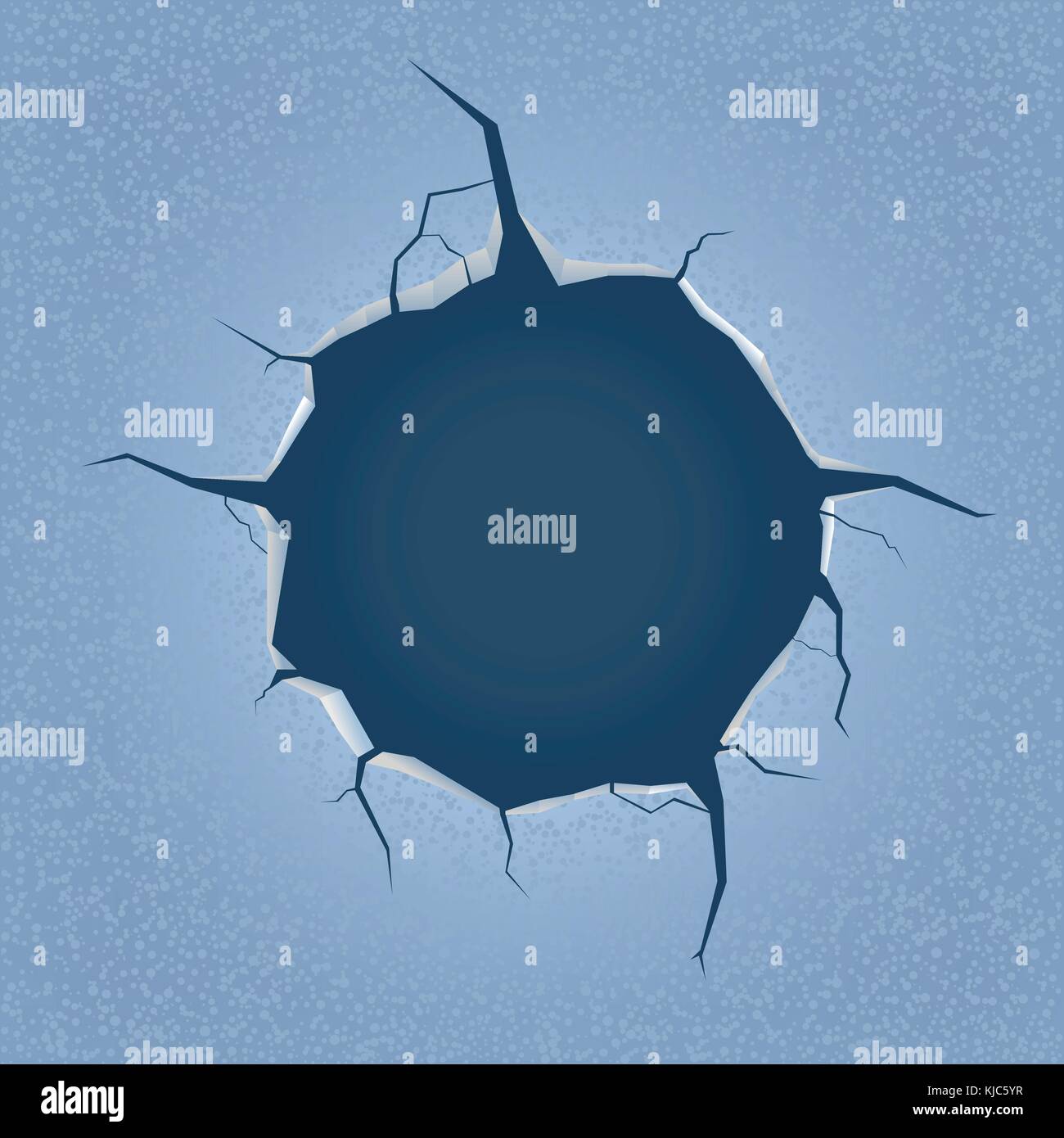 Foro di ghiaccio con incrinature Illustrazione Vettoriale