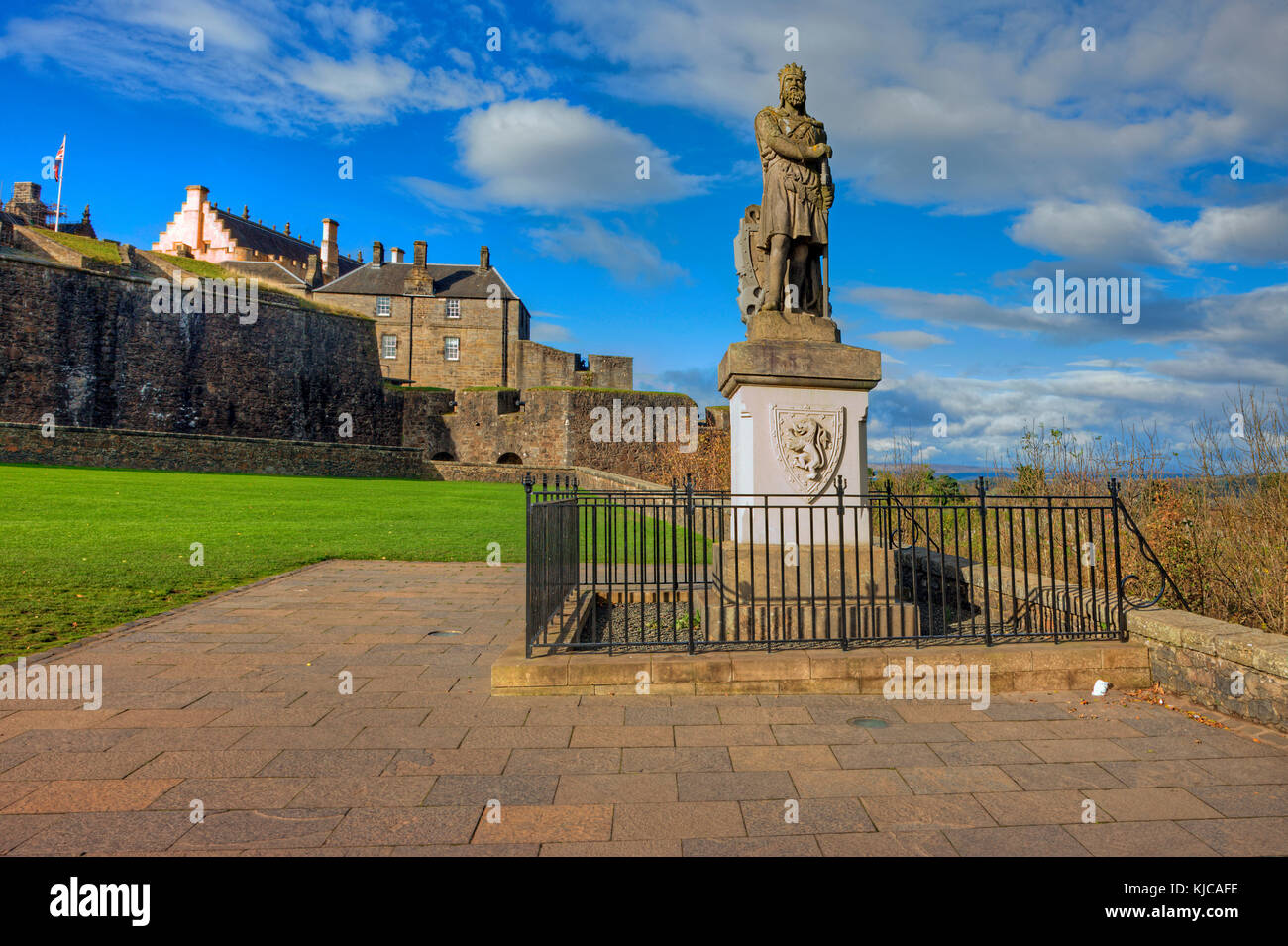 Robert the Bruce statua, il Castello di Stirling, Scozia Foto Stock