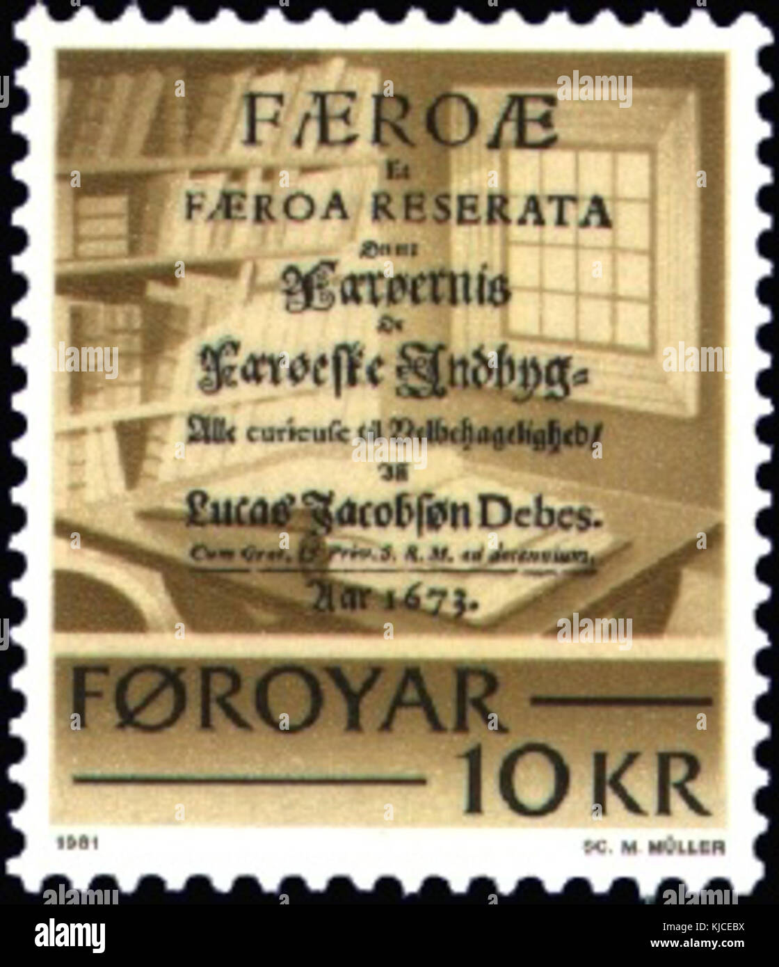 Timbro Faerøer 063 faeroae et faeroa reserata Foto Stock