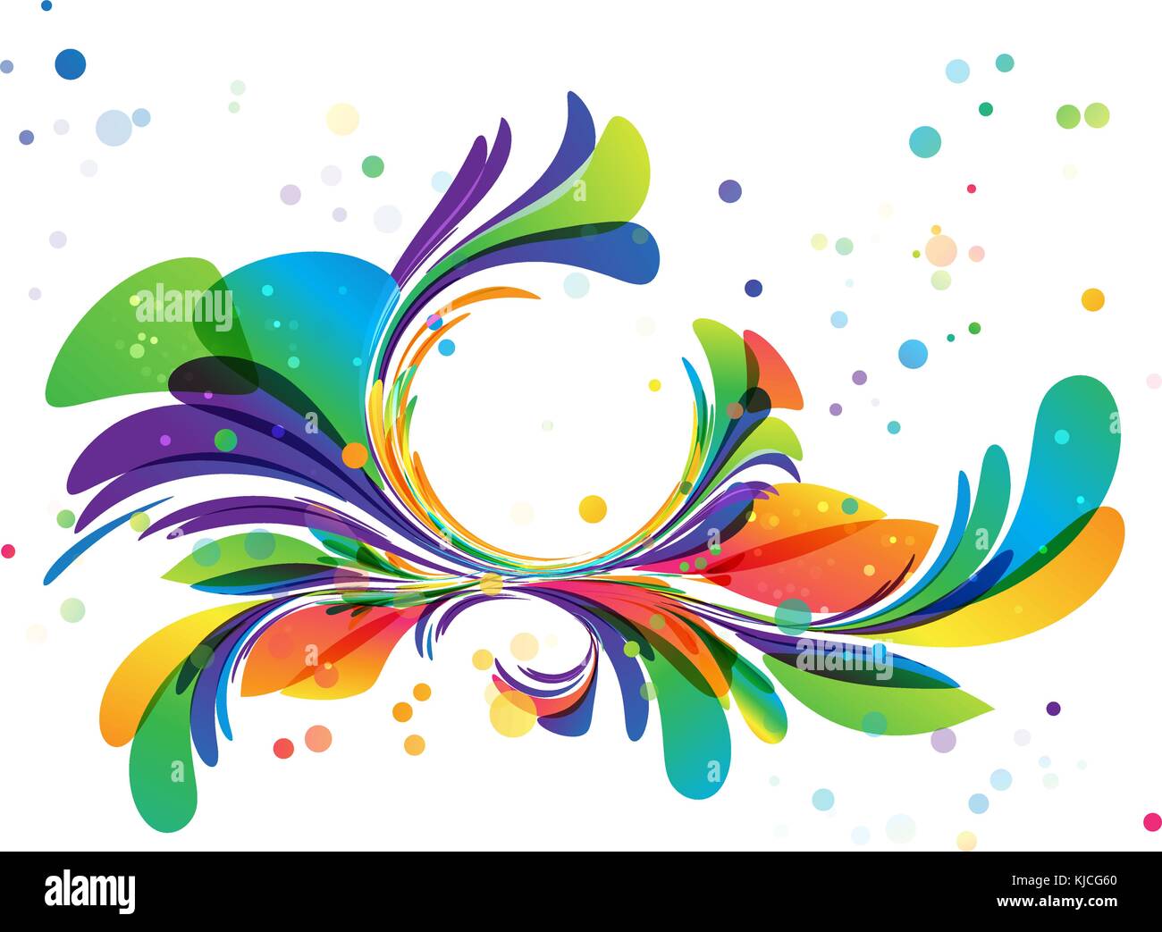 Floral splash, multicolore ornamento decorativo Illustrazione Vettoriale