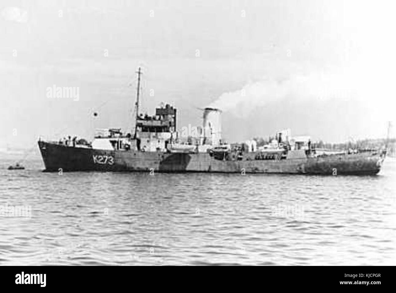 La HMCS la Malbaie era una nave navale canadese che servì nella seconda guerra mondiale. Questa immagine rappresenta la nave durante il suo servizio attivo nella marina canadese. Foto Stock