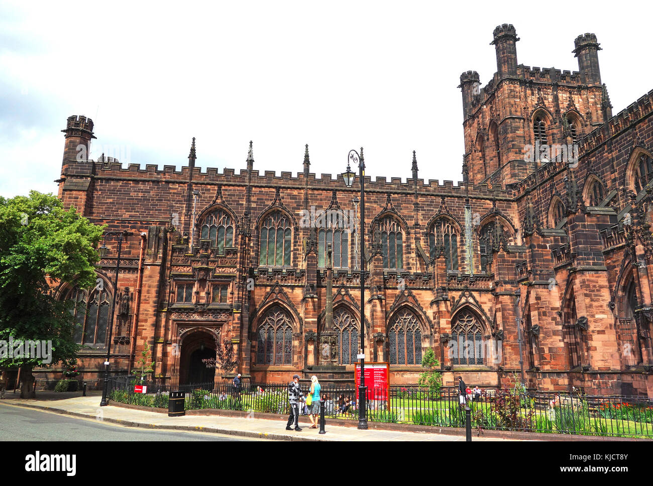 Cattedrale medievale, la costruzione è iniziata nel 1092, Chester, Cheshire, Inghilterra, Regno Unito. Foto Stock