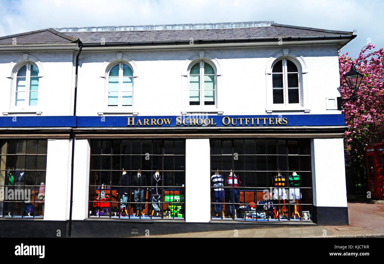 Scuola di harrow imprese, Harrow school shop, Harrow, Londra, Inghilterra, Regno Unito. Foto Stock