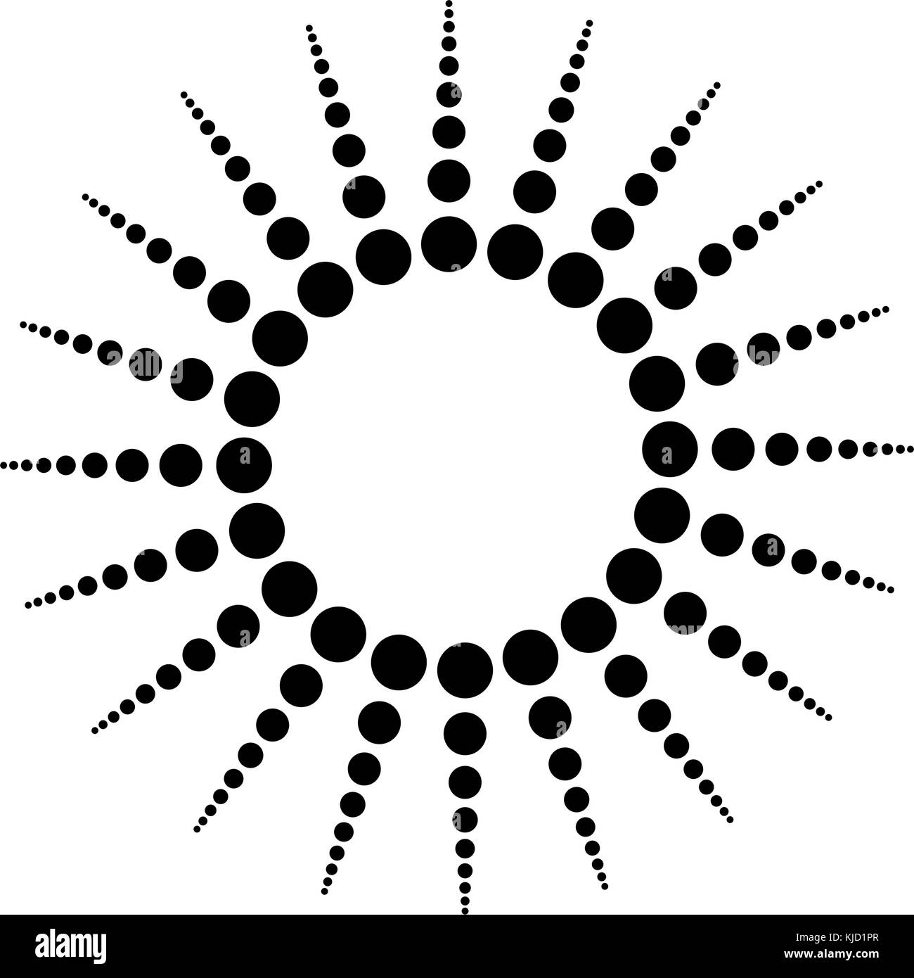 Punto e linea semplice confine piè di pagina sun forma disegno vettoriale Illustrazione Vettoriale