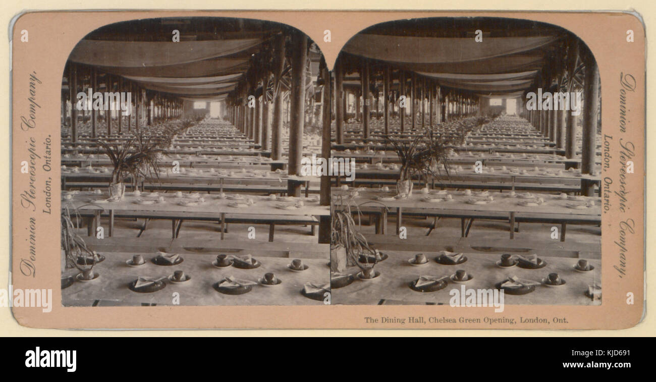 La sala da pranzo, Chelsea apertura verde, London, Ontario (viuws stereoscopica) (HS85 10 14330) Foto Stock