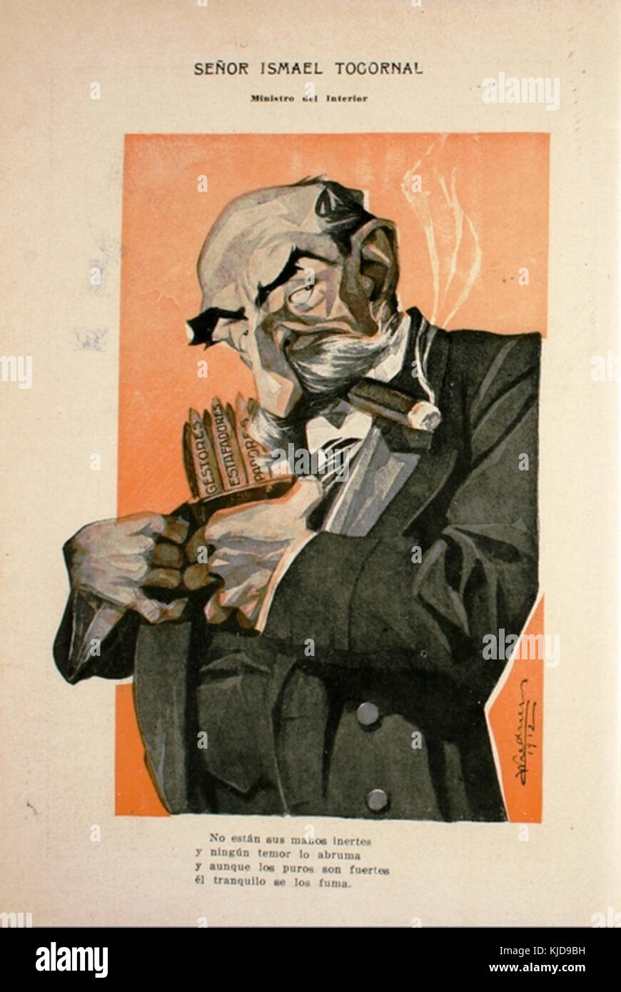 Caricatura Ismael Tocornal Foto Stock