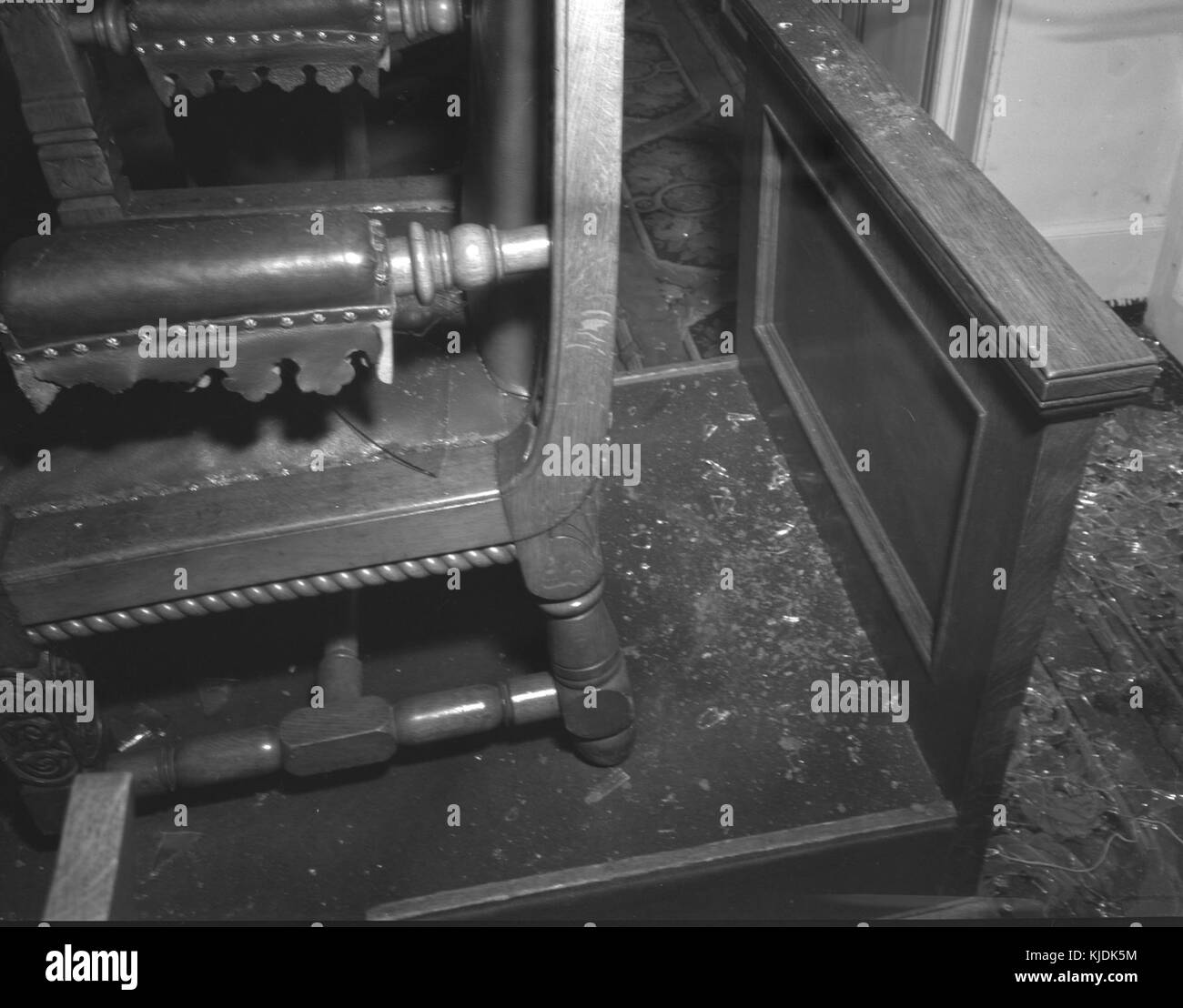 1949 althingi rotto il vetro piano Foto Stock