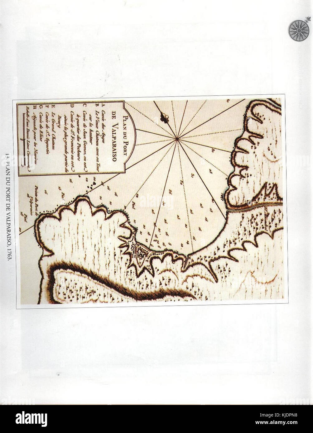1763 Plan du Port de Valparaiso Foto Stock