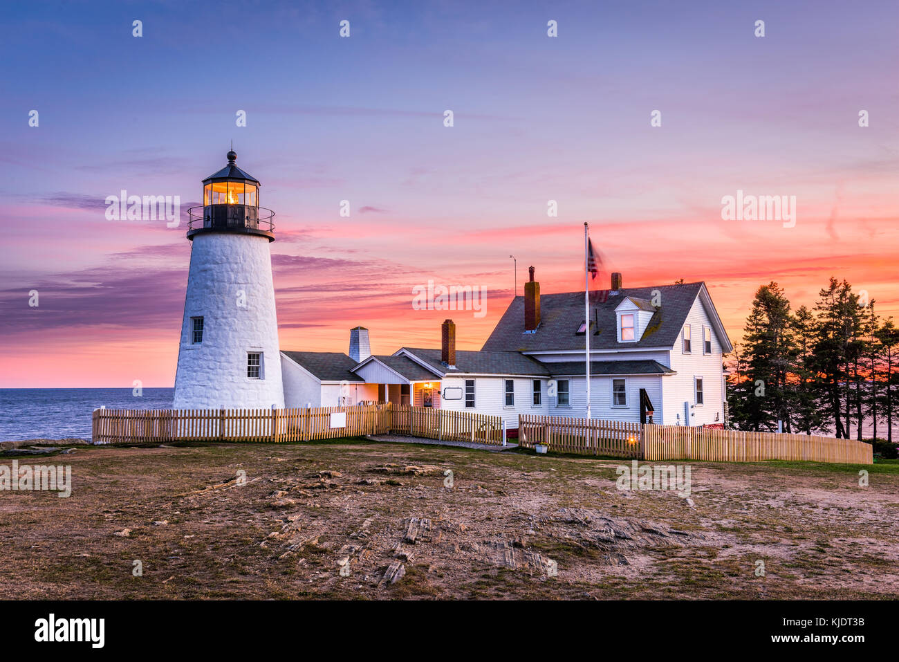 Pemaquid punto luce in bristol, Maine, Stati Uniti d'America. Foto Stock