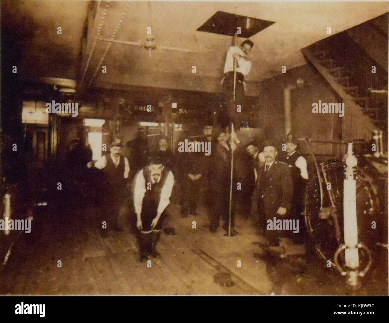 Interieur de la caserne 8 Montreal Foto Stock