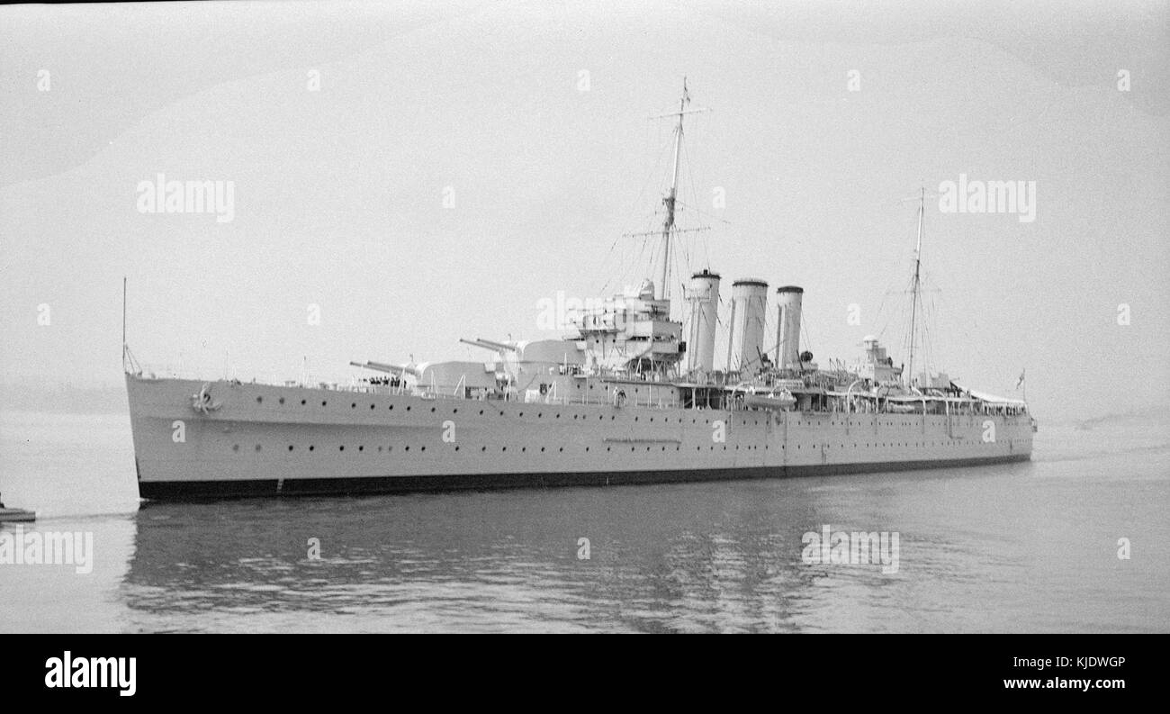 HMS Norfolk a Vancouver 1934 Foto Stock