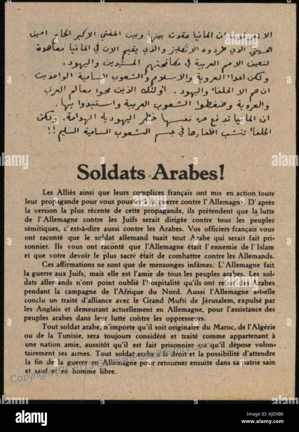 Tedesco a arabi WW II Foto Stock