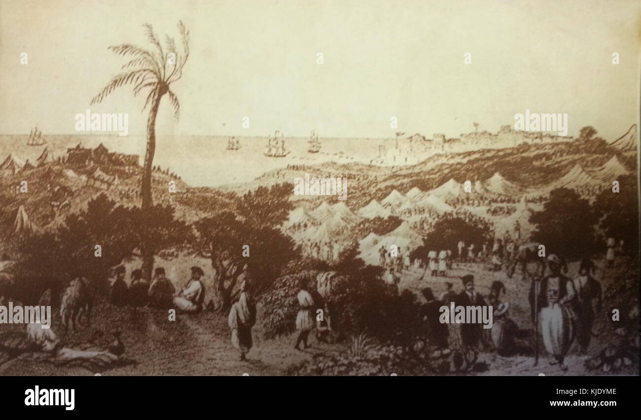 Ibrahim Pascià dell'esercito vicino a Jaffa Foto Stock
