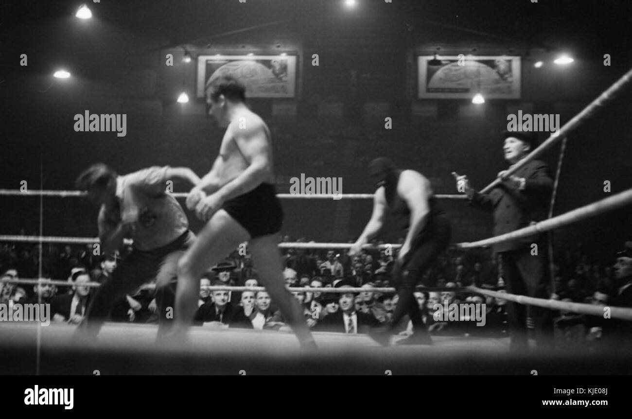 Wrestling. Robert... la maschera verde BAnQ P48S1P07323 Foto Stock