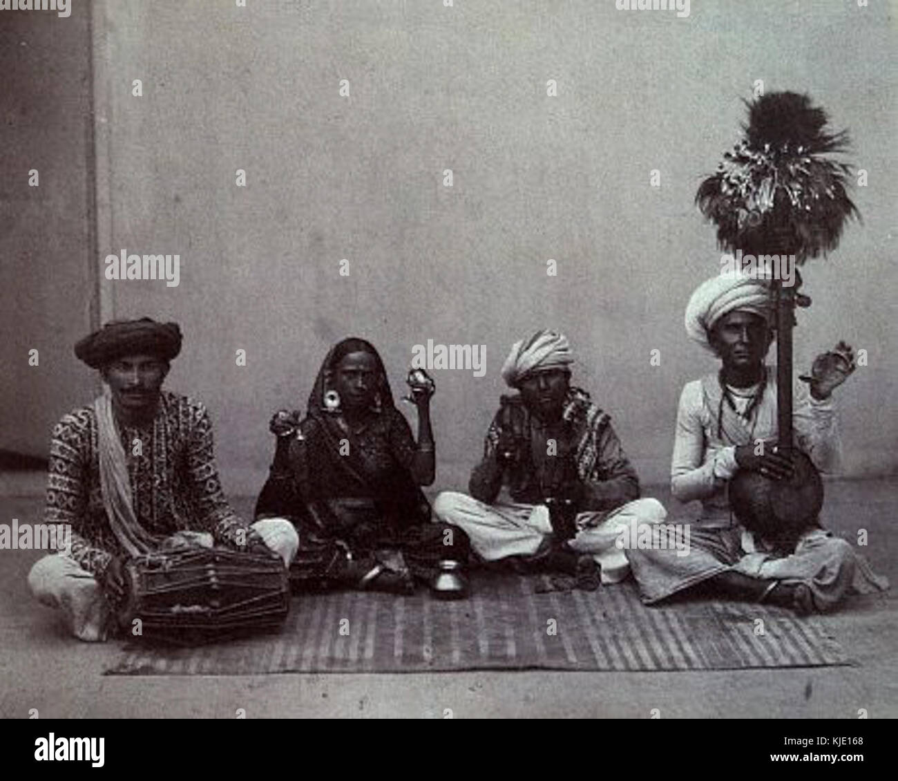 Nativo di musicisti indiani da Bombay nel XIX secolo Foto Stock