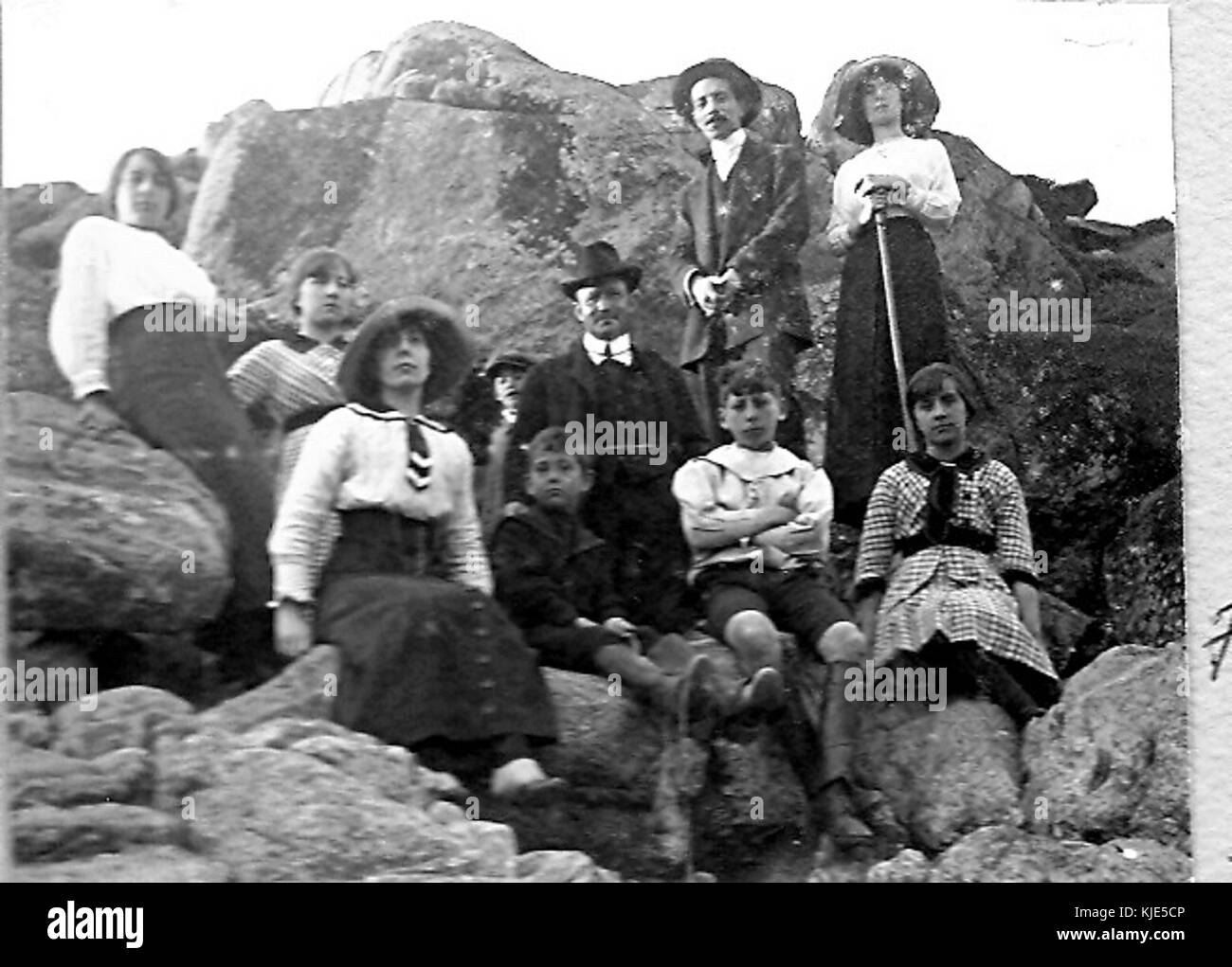 Pedro Nolasco Cruz Vergara y su familia en Cartagena Foto Stock