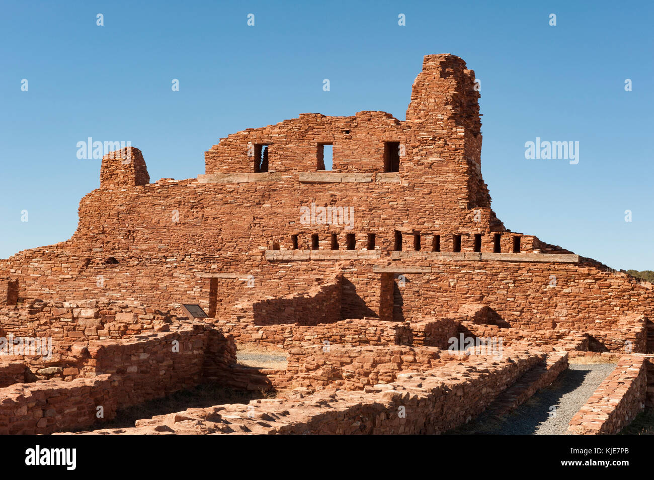 La missione di San Gregorio de Abo rovine, Salinas Pueblo Missions National Monument, Nuovo Messico, NM, Stati Uniti d'America, Stati Uniti d'America. Foto Stock