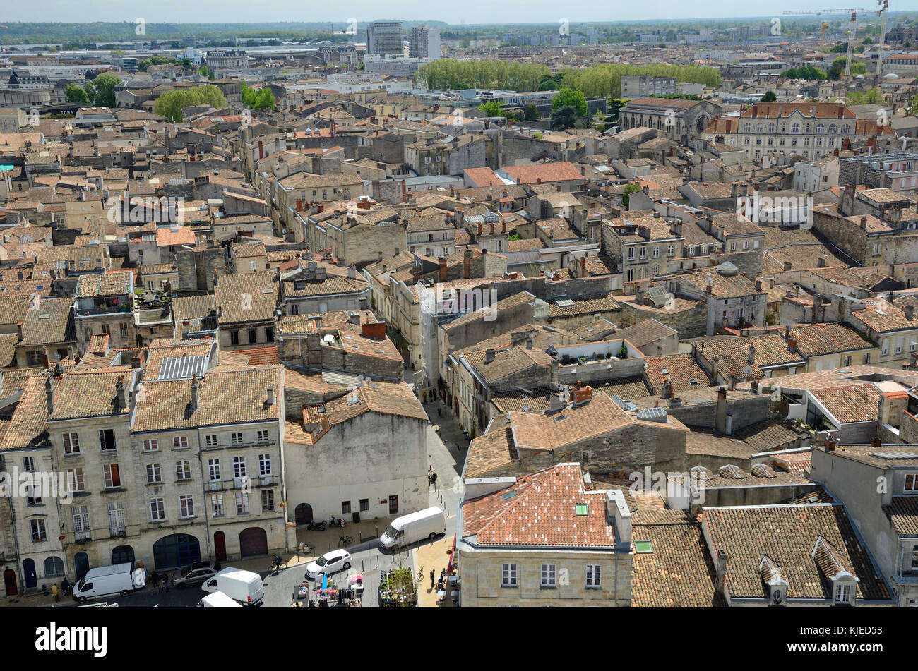 Bird's occhi vista della città francese Bordeaux Foto Stock