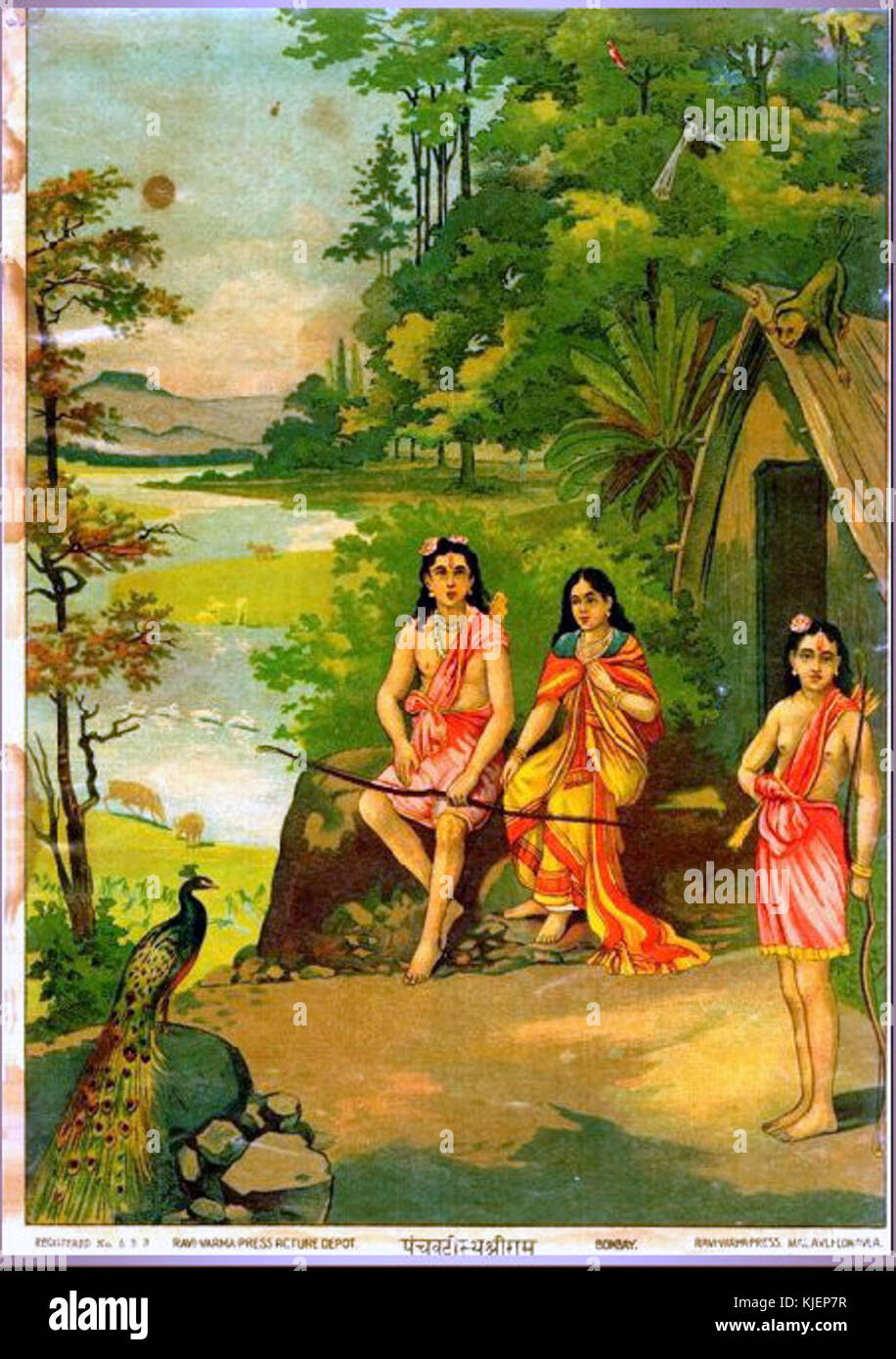 Rama e sita in Panchavati Foto Stock