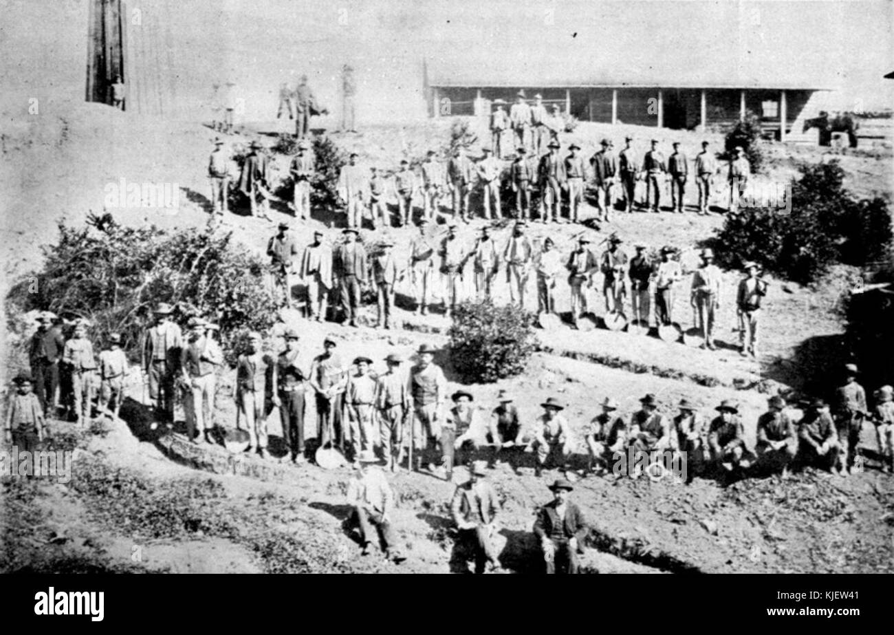 Trabajadores del Carbon en Coronel 1903 Foto Stock