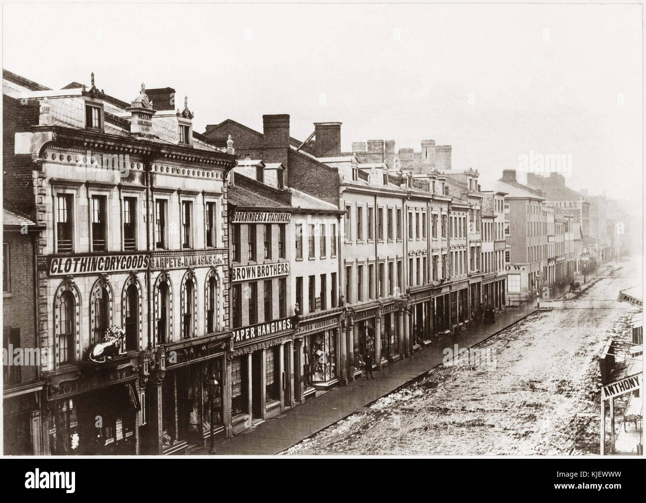 King Street East, lato sud guardando ad ovest, 1856 Città di Toronto archivi Fonds 1498, voce 1 Foto Stock