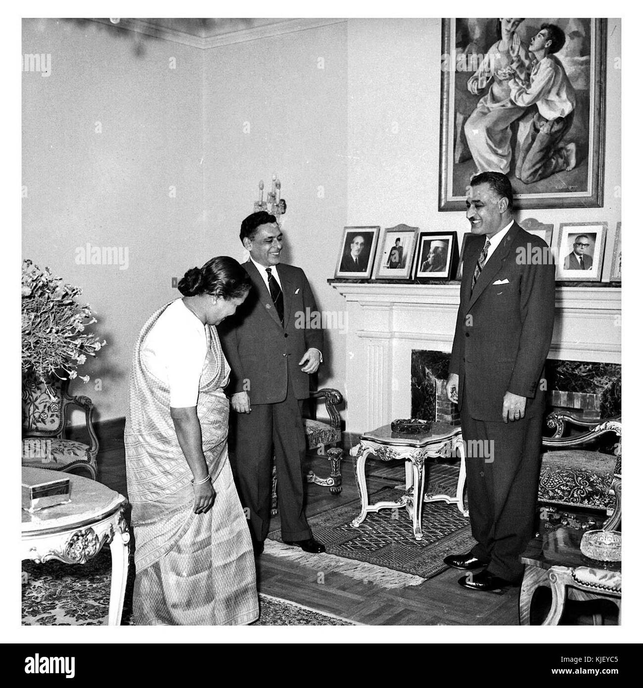 Nasser riceve l'Indiano Vice Ministro degli interni (05) Foto Stock