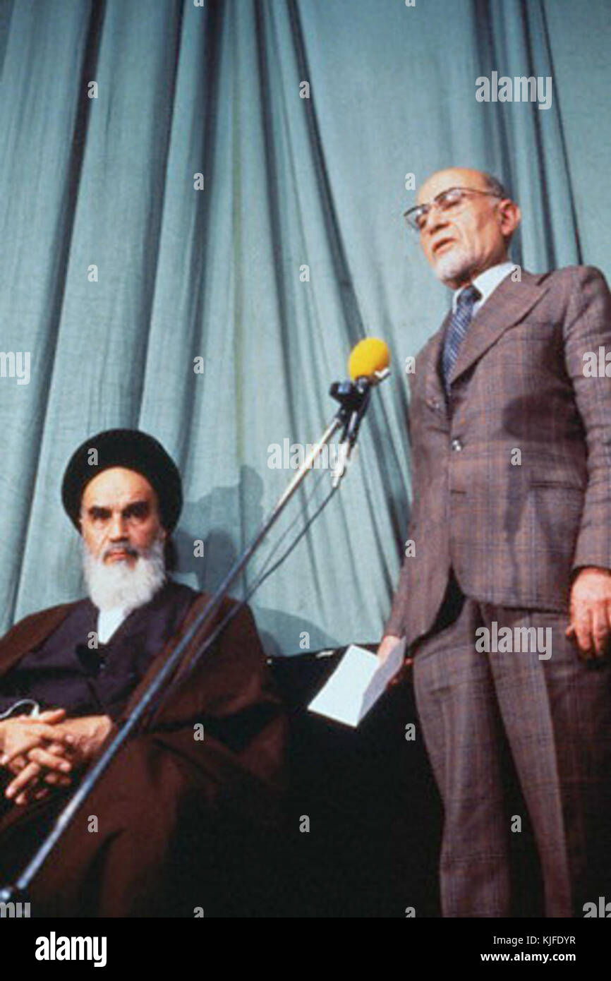 Mehdi Bazargan Ayatollah Khomeini Foto Stock