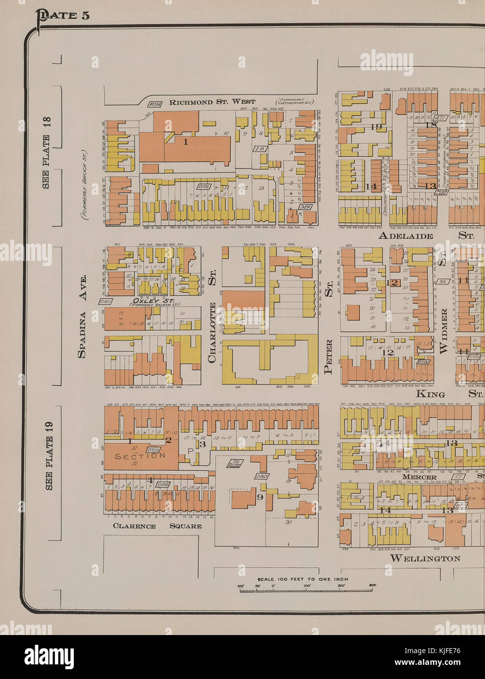 Toronto 1910 Atlas Volume 1 piastra 5 voce 20 Foto Stock