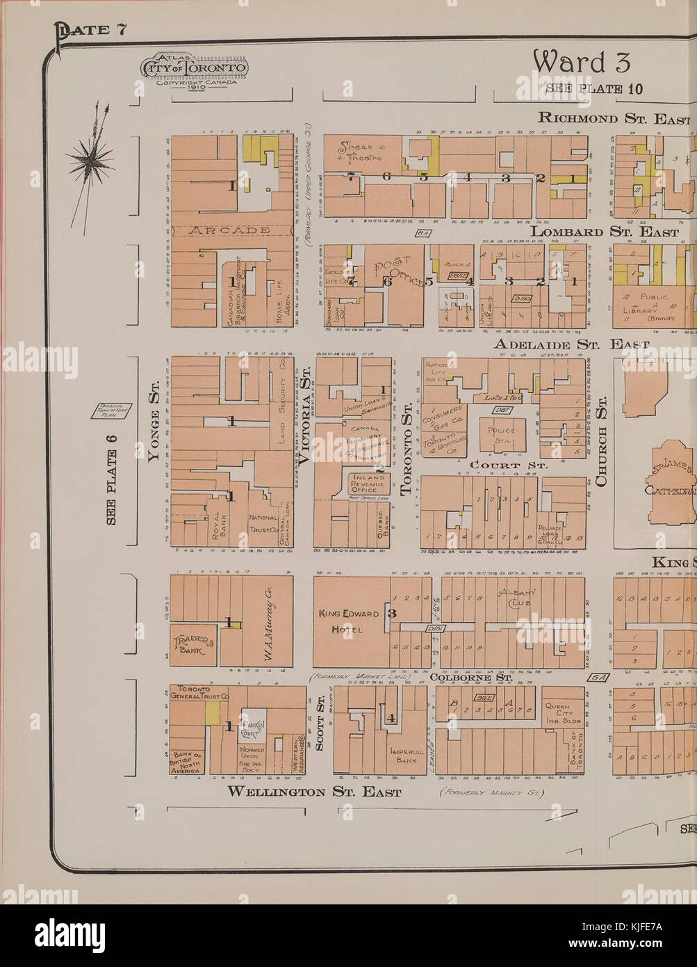 Toronto 1910 Atlas volume 1 della piastra 7 la voce 24 Foto Stock