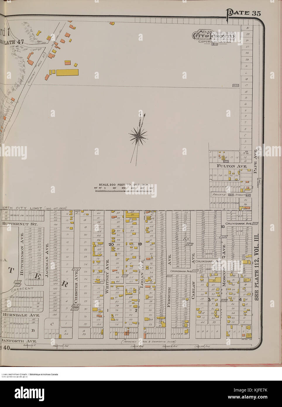 Toronto 1910 Atlas volume 1 della piastra 35 alla voce 80. Foto Stock