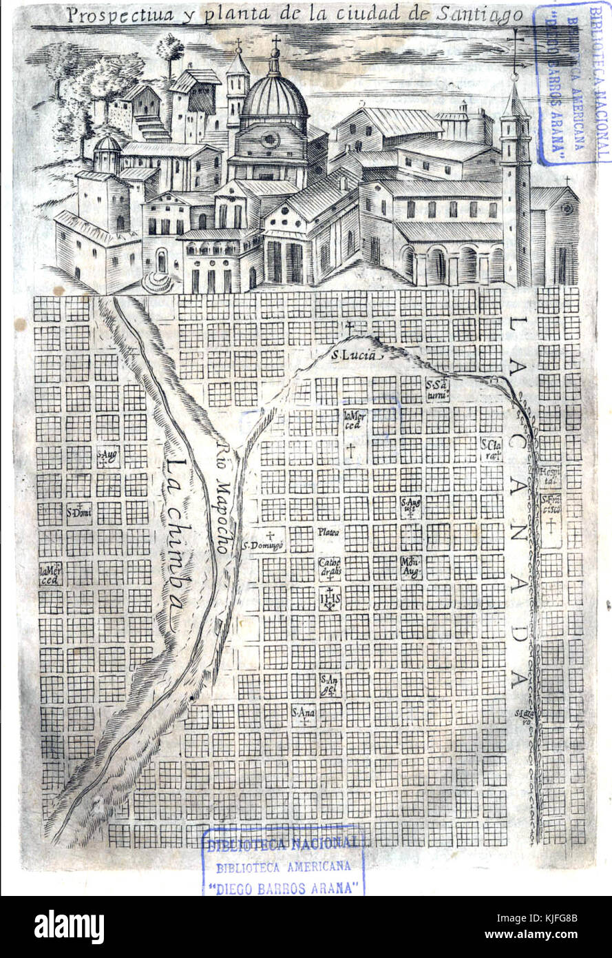 Santiago del Cile Alonso de Ovalle Foto Stock