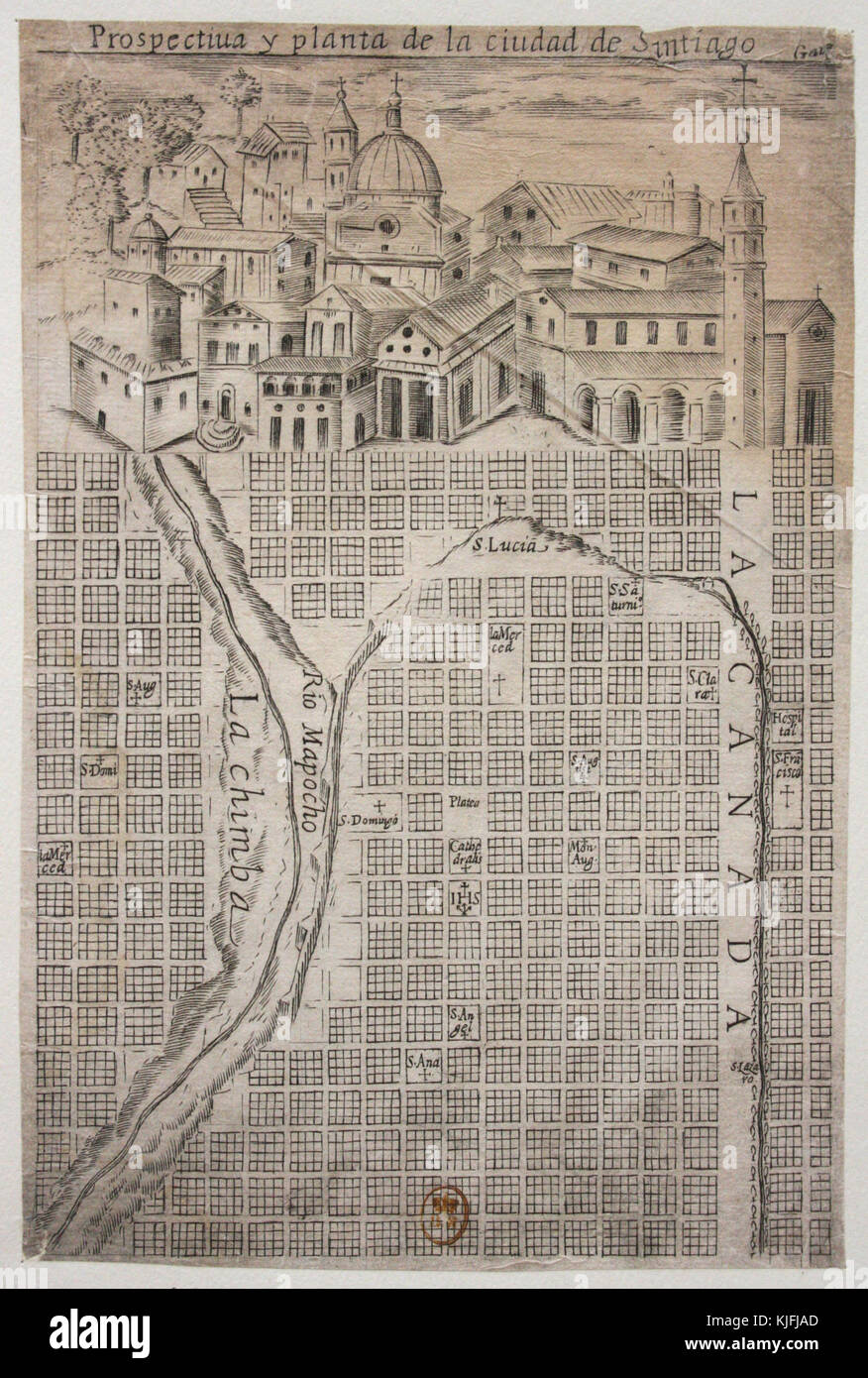 Mapa Alonso de Ovalle Foto Stock