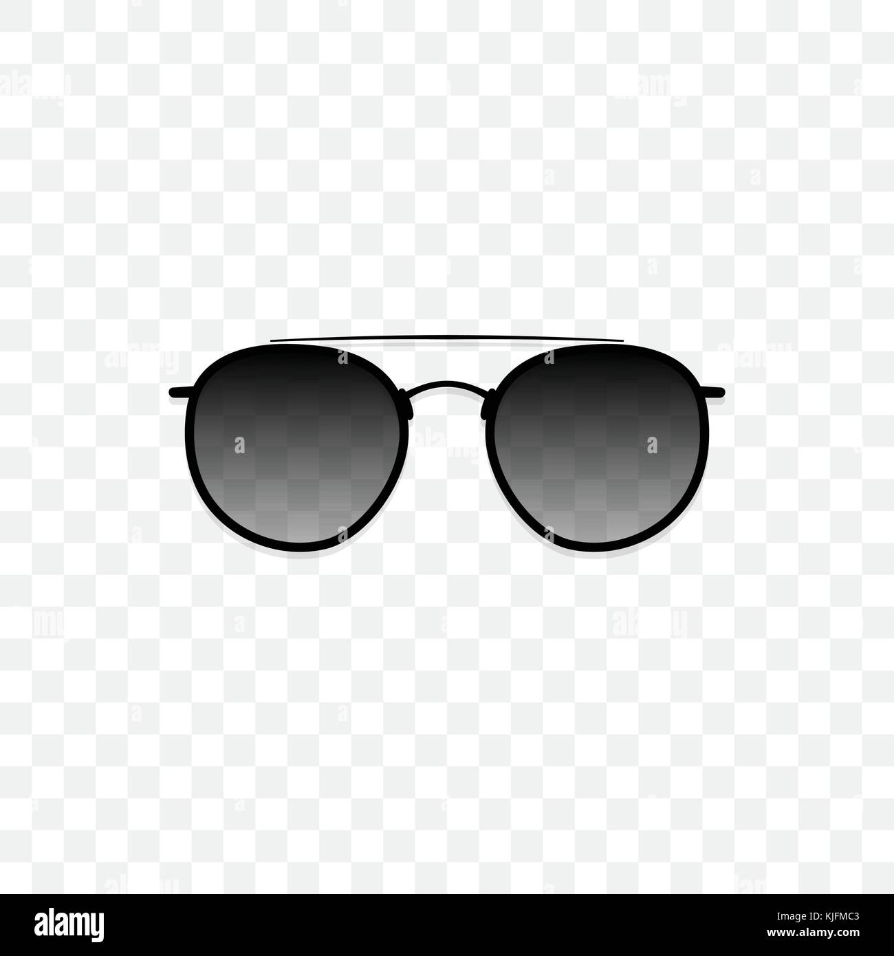 Occhiali da sole realistici con un nero traslucido vetro su uno sfondo  trasparente. Protezione da sole e raggi ultravioletti. accessorio moda  illustrazione vettoriale Immagine e Vettoriale - Alamy