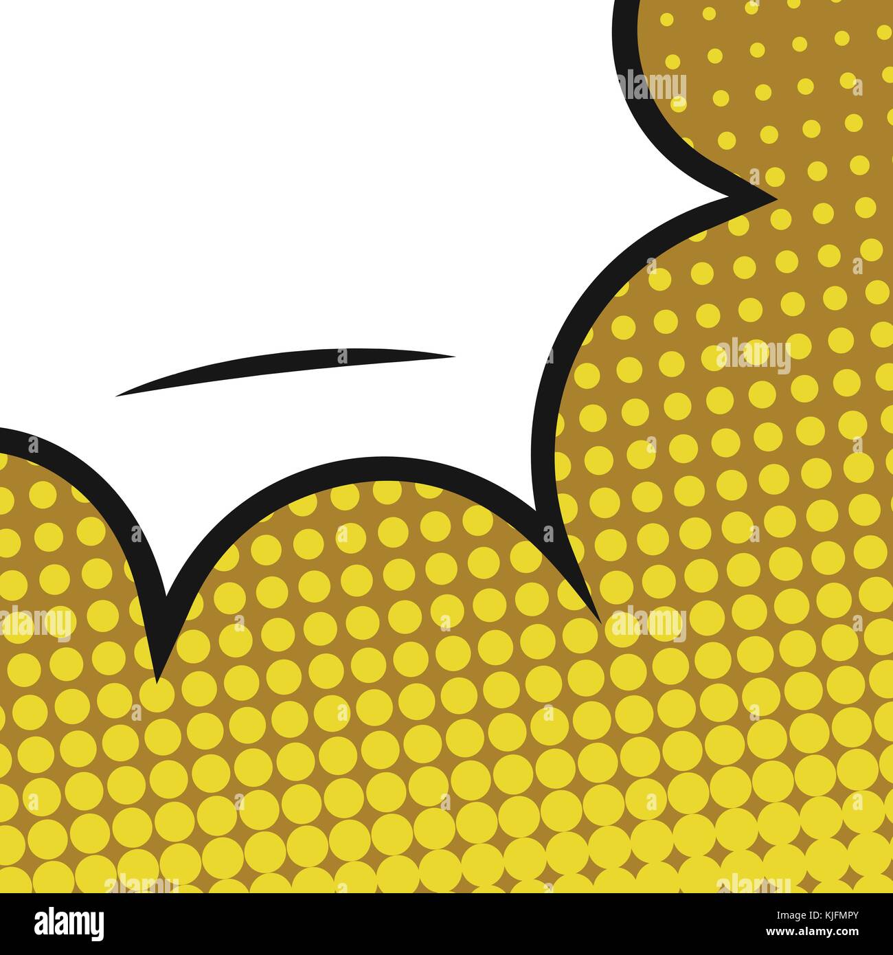 Fumetto vuoto modello palloncino. chiaro colorato comics fumetti dei punti dei mezzitoni stile di sfondo pop art. testo vuoto di dialogo cloud idea creativa del modello di conversazione Disegna esplosione. Illustrazione Vettoriale