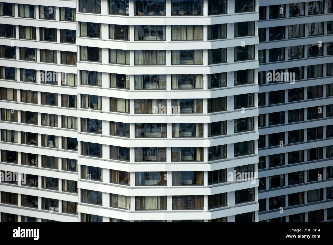 File di Windows di Bangkok di Sheraton Hotel, con camere e piano executive Foto Stock