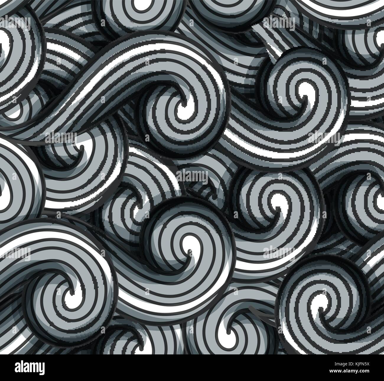 Abstract vettore seamless sfondo grigio ondulata. Illustrazione Vettoriale